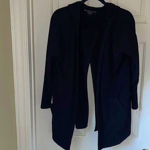 BEYOND YOGA BLACK LOVE AND FLEECE HOODED CARDiGAN/SIZE XSMALL